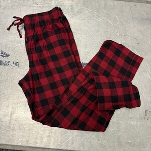 Goodfellow Men’s Red And Black Plaid Cotton Sleep Pants Size Medium